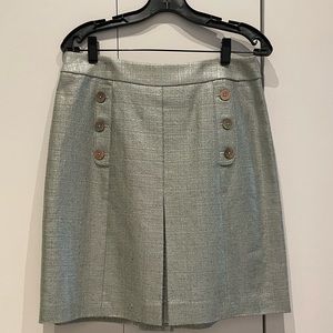 Brooks Brothers Woven Light Green Shimmery A-Line Skirt
